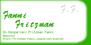 fanni fritzman business card